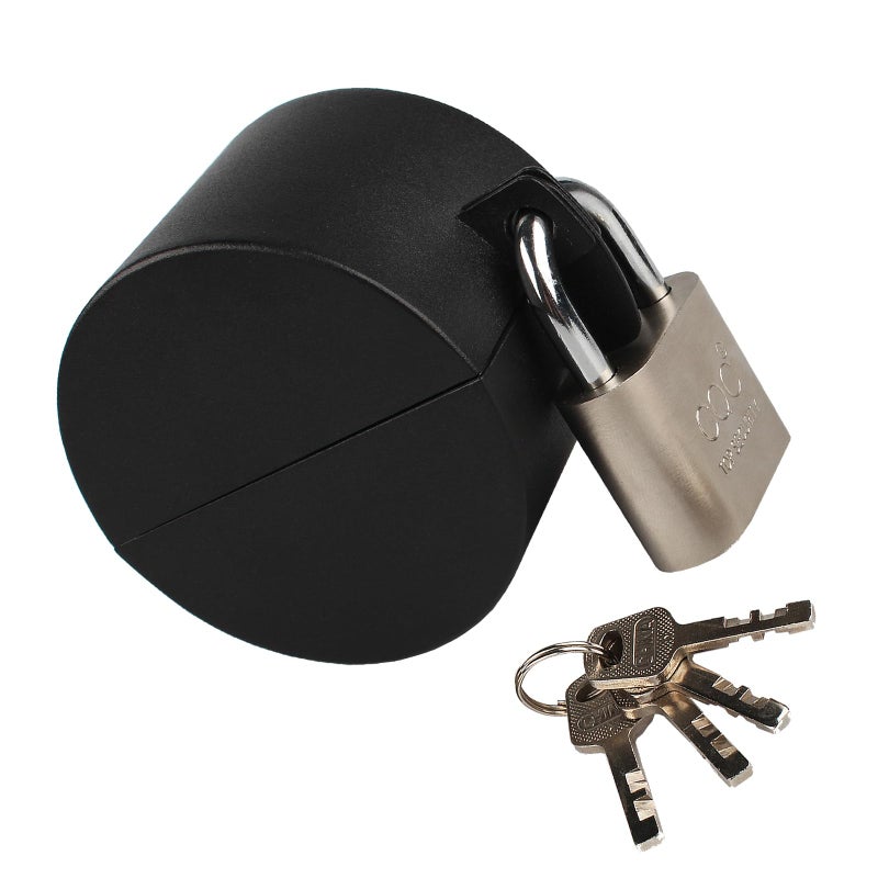 TEMEILI Faucet Valve Lock-Metallic Black (with Padlock) Tap Lock-Outdoor Faucet Lock-Faucet Lock-Lock Water Faucet Outdoor-Faucet Locks OutdoorL - Prevent Water Stealing-Water spigot lock Child Proof - Image 2